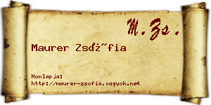 Maurer Zsófia névjegykártya